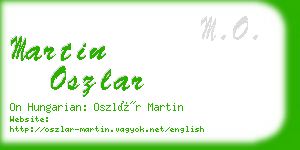 martin oszlar business card